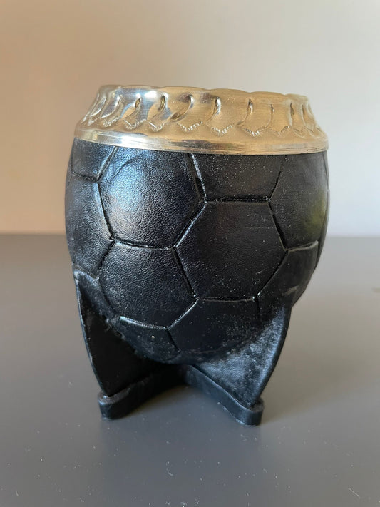 MATE TORPEDO CINCELADO PELOTA - NEGRO -
